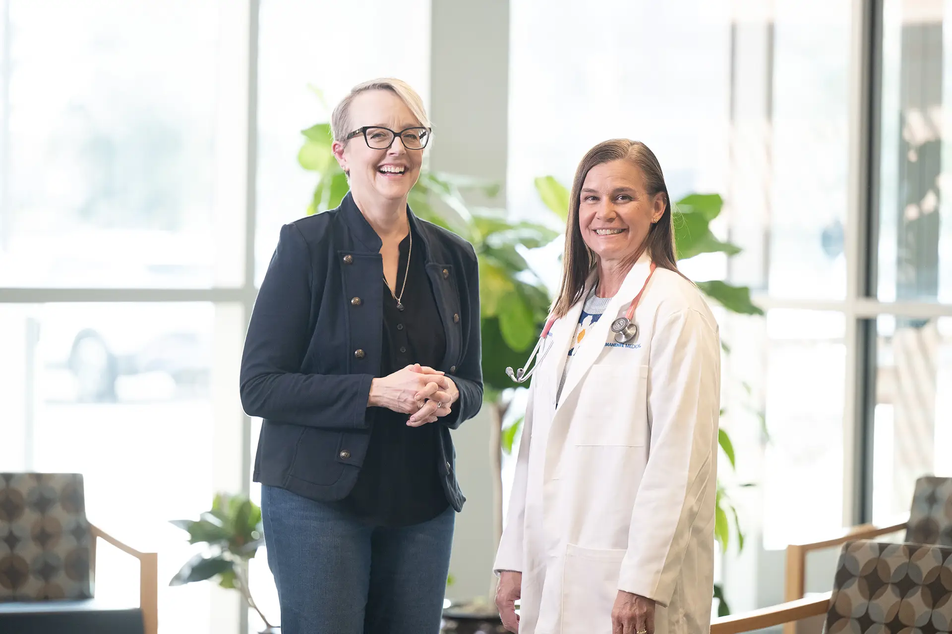Physician and leader shaking hands